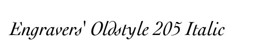 Engravers' Oldstyle 205