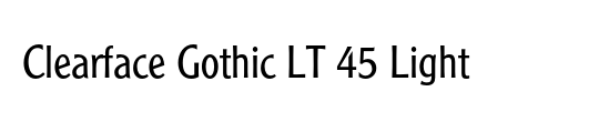 Clearface Gothic LT