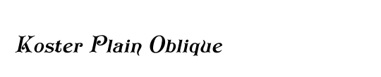 Koster Plain Oblique