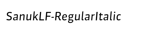 SanukLF-RegularItalic