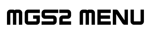 MGS2 Menu