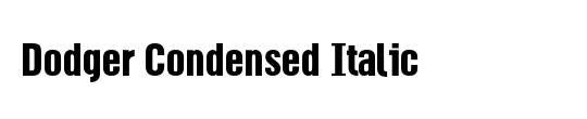 Dodger Condensed Italic