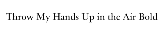 Throw My Hands Up in the Air