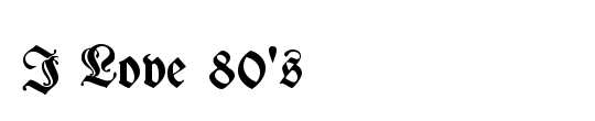 I Love 80's