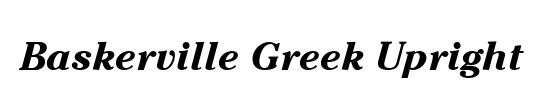 BaskervilleGreek Upright