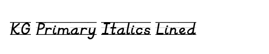 KG Primary Italics Lined