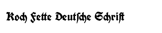 Koch Fette Deutsche Schrift