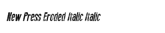 New Press Eroded Italic