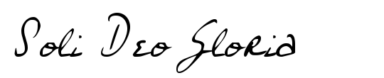 Soli Deo Gloria