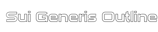 Sui Generis Outline
