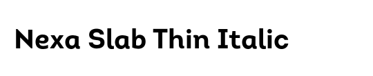 Nexa Slab Thin Italic