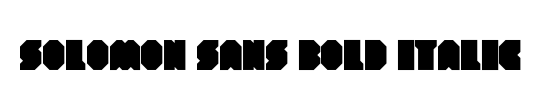 Solomon Sans Bold Italic