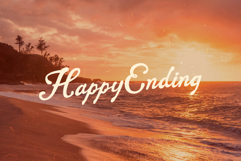 Sunset Palm Script illustration
