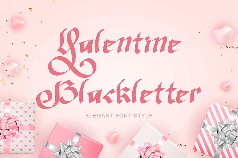 Valentine Blackletter illustration